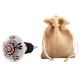 Red Black Rose Flat Ceramic Wine Bottle Stopper